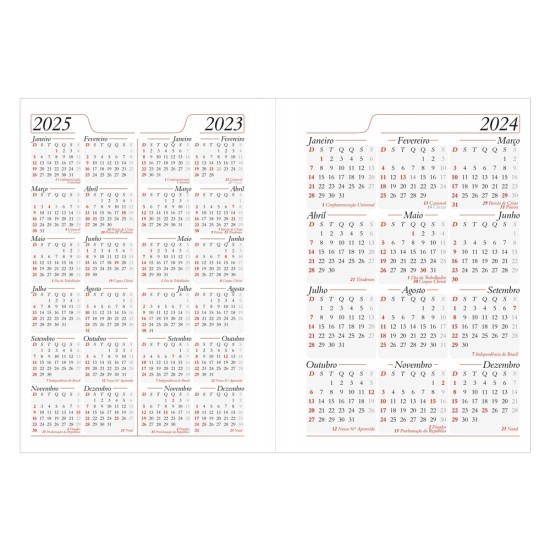 Agenda Diária em Couro Sintético 2025 Personalizada