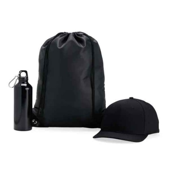 Conj. Mochila Sacola, Garrafa e Boné Personalizado