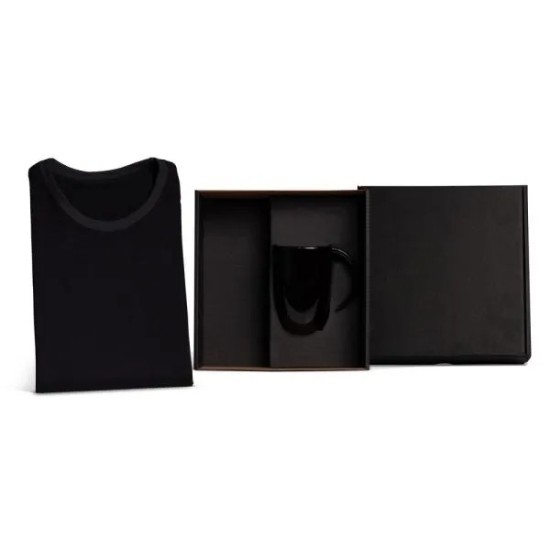 Kit Caneca Em Cerâmica Preta E Camiseta - 2 Pçs - Tam. G Personalizado 