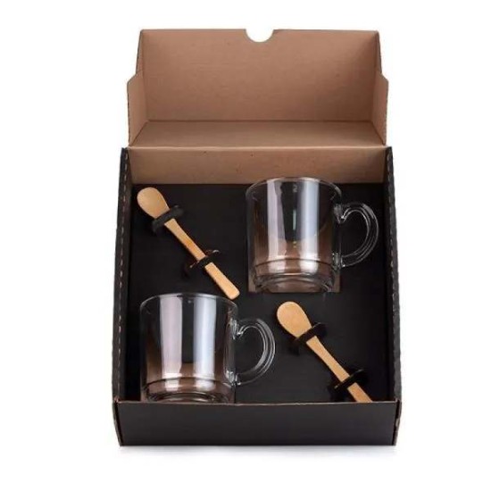 Kit Canecas Com Colheres - 4 Pçs Personalizado 
