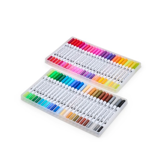 Kit Canetinhas Ponta Dupla Com 48 Cores Promocional