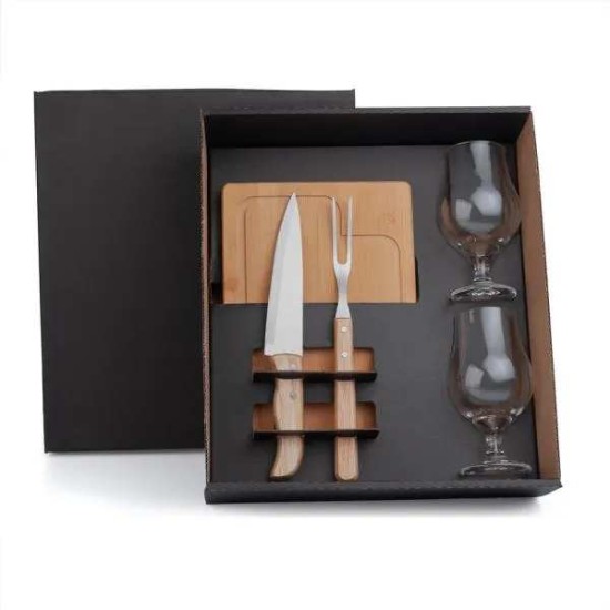 Kit Churrasco com Copos 5 Peças Personalizado 