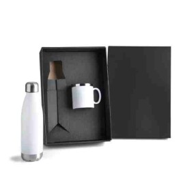 Kit Garrafa e Caneca Branca Personalizado