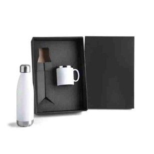 Kit Garrafa e Caneca Branca Personalizado