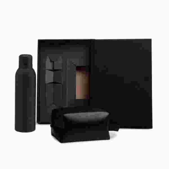 Kit Garrafa E Necessaire - Preto - 2 Pçs Personalizado