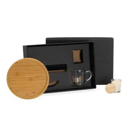 Kit Para Café Com Vela Aromatizada - 3 Pçs Personalizado