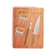 Kit Para Churrasco Em Bambu / Madeira / Inox - 5 Peças Personalizado