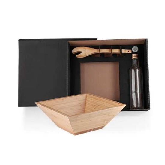 Kit Para Salada com Garrafa 3 Peças Personalizado