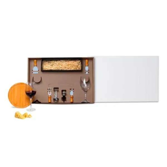 Kit Queijo e Vinho 9 Peças Personalizado