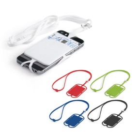 Porta Cartões de Silicone Com Cordão Para Celular
